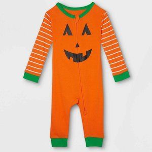 Baby Boys Girls Halloween PUMPKIN Jack O Lantern Sleeper  Size 3/6 mo 6/9 mo NWT